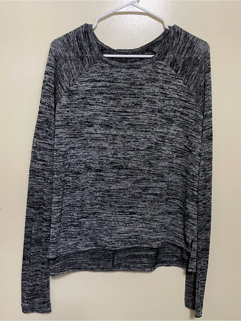 rag & bone Marled Crewneck Long-Sleeve Top - Black & Gray